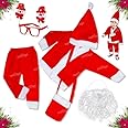 Zest 4 Toyz Santa Claus Dress for Kids Christmas Costume Dress with Jacket Pant Cap Goggles Beard and Pouch Santa Dress for Boys and Girls