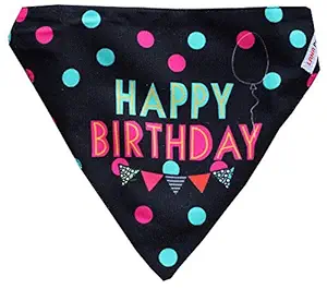 Lana Paws Happy Birthday Dog Bandana/Dog Scarf/Dog Gift, M-L