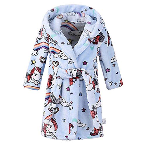 Preisvergleich Produktbild Beikoard Unisex-Kinder Bademäntel Print Flanell Bademäntel Kapuzenhandtuch Schlafanzug Nachthemd Bademantel
