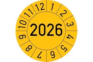 ROSENBAUM OFFSETDRUCK Jahresprüfplakette 2031 in verschiedenen Farben und Größen, 100 Stück, Prüfetikett Prüfplakette Jahresplakette (35 mm Ø, Gelb)