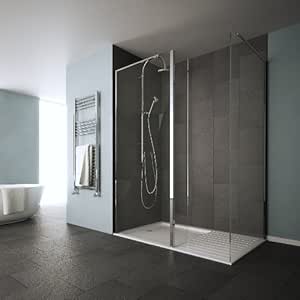 Walk In Duschkabine 1400 X 900 Mm Badezimmer Dusche Duschabtrennung Mit Duschtasse 900 Mm Gehartetem Glas Mit Rucklauf Amazon De Kuche Haushalt