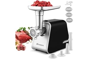 NICTEMAW Hachoir à viande électrique 2000 W - Multifonctions Hachoir Viandes Électrique avec 3 Plaques de Broyage, Tube de Remplissage de Saucisse, pour viande hachée, saucisses, kibbés