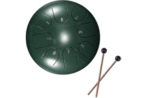 BTBHIHO Steel Tongue Drum 6 Inch, 8 Notes Garden Rain Drum Meditation Drum with Music Book, Drum Mallets, Finger Picks and Carry Bag, Meditation Drum for Musical Education Mind Healing Yoga (Stone Green)