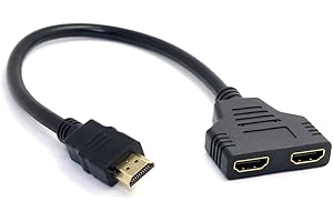 cablecc Adaptador de Cable Divisor HDMI Macho a 2 HDMI Hembra 1 en 2 Salidas