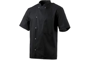 ROBUR - Veste DE Cuisine INOX - Manche Courte - Noir (1)