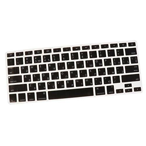 MagiDeal Weiche Silikon Tastaturschutz (QWERTY+Russisch) Für 13-Zoll MacBook Pro / Air - Schwarz