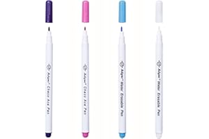 LINAERSHAO 4Pcs Penne Solubili in Acqua per Tessuto, Penna per segnare Il Tessuto cancellabile con Acqua per Tessuti e Tessuti Cucitura, Cucitura, 4 Colori
