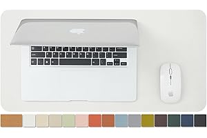 HOMIEAZICOZI Alfombrilla de escritorio grande de corcho natural y cuero, respetuosa con el medio ambiente, impermeable, para teclado, oficina y hogar (blanco, 60 x 30 cm)