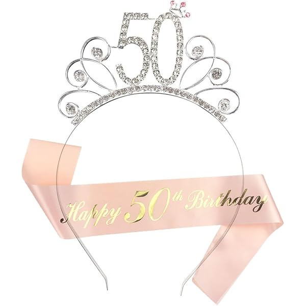 BN Fascia Corona E Cintura Per Compleanno 13 Anni: Oro Rosa Con Striscione E Strass Per Ragazze