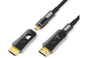YIWENTEC Kabel światłowodowy HDMI 15 m, 4 K, 60 Hz, HDCP2.2, 4:4, wysoka prędkość 18 Gb/s, HDR 3D 4K2K, kabel światłowodowy HDMI z kablem Micro HDMI, typ ciągnięcia (15 m, 4 K)