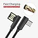 Price comparison product image Xshuai High Quality Nylon Braided 90 Degree Right Angle Type C/ Micro USB Fast Data Sync Charger Cable Data 1.8M Charging Line (Black)