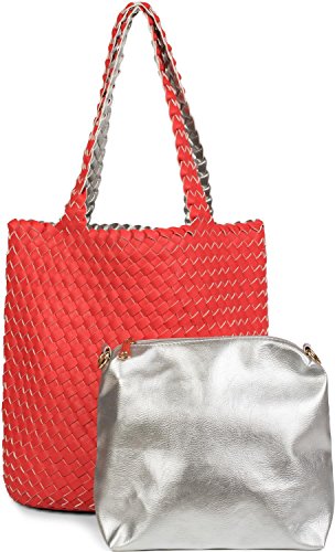 Acheter styleBREAKER Sac réversible avec effet tressé, cabas, ensemble
de 2 sacs à main, 2 sacs en 1, sac