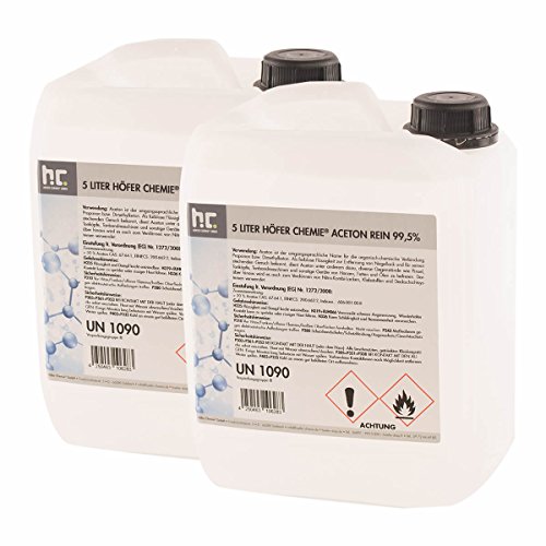 2 x 5 L Aceton rein 99,5% - VERSANDKOSTENFREI - frisch abgefüllt - im handlichen 5L Kanister