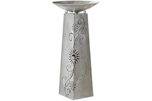 GILDE 68779 Bowl Stand Flower Tendril Antique Silver with Stainless Steel Ball Diameter 3.5 cm Consisting of Stand + Bowl Height 102.0 cm Diameter 50.0 cm