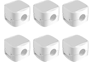 AUCANNIO Cord Organiser, 6 Pac Magnetic Cable Clips Management, Hide Phone Charging Cable Holder Keeper Clips for Kitchen Appliances, Office Supplies, Nightstand (White)
