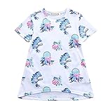 JUTOO Kleinkind säuglingsbaby mädchen Kleid Feder Blumendruck Kleider Kleidung Outfits （Weiß，80）