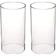 Glass Hurricane Candle Holder, Glass Candle Chimney Replacement Open Ended Hurricane Glass Cylinder 8.5 cm x 15.2 cm