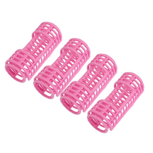 2 Pair Pink Plastic DIY Curler Roller for Hair Salon