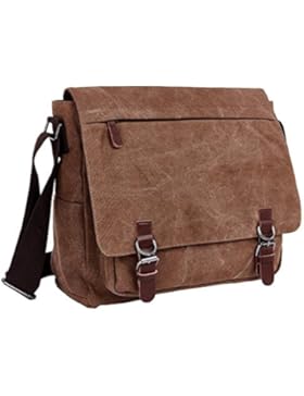Bdawin Herren Canvas Laptop Schultertasche Umhängetasche Aktentasche Taschen