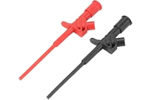 REGUN Sonde di prova flessibili ad alta tensione, 2 pezzi P5004 Clip a gancio per test rapido isolata professionale, per esperimento, presa a banana sostituibile, test di flessibilità professionale