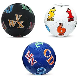 RAMEX Football, Home Play Ball, Play Ball, Home Play Kids Football Football - Size: 3(Pack of 3) Black,White and Blue