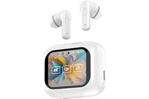 VENMON NATURALMENTE Auriculares Inalámbricos Bluetooth Pro con Pantalla Táctil LED, Cancelación Activa de Ruido (ANC), ENC para Llamadas, Graves Mejorados con Diafragma de Grafeno, Bluetooth 5.4 y 50 Horas de Batería