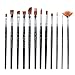 Produktbild Aibecy 12pcs 8 Größen Malen Pinselset Malset Nylon Flach / Rundpinsel Bürste mit Verschiedene Stift Formen für Künstler Wasserfarben Acryl Aquarell Ölmalerei, Schwarz Griff