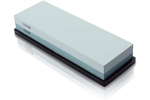 MIDO Professional Abrasive Kitchen Knife Sharpening Stone 400/1000 Grits Whetstone Sharpening Stone with Non-Slip Rubber Base for Kitchen, Hunting, and Pocket Knives or Blades