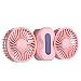 Produktbild mollbii USB Mini Paar Handheld tragbar klappbar Persönlichen Dual Fan Desktop wiederaufladbar (1200 mAh) Lüfter mit 3-fach Modus verstellbar für Hot Summer rose
