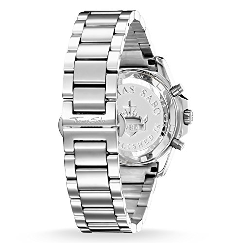 Thomas-Sabo-Damen-Armbanduhr-Glam-Chrono-Silber-Analog-Quarz