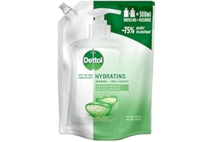 Dettol Mydło do rąk - nawilżający żel do mycia uzupełniający - Aloe Vera - 6 x 500 ml - opakowanie ekonomiczne