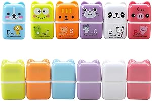 DTTRA Mignon Crayon Gomme,12Pcs Rouleau Sur Le Thème Du Dessin Animé Coloré Rectangle Gomme Gommes à Rouleau de Dessin Animé Gommes En Caoutchouc pour Enfants École Fourniture De Bureau Papeterie