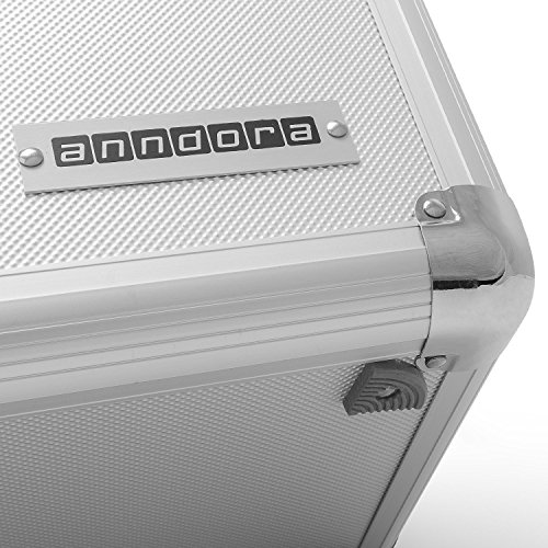 anndora® Werkzeugkoffer 24L Präsentationskoffer Etagenkoffer Silber + Schlüssel - 7