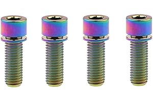 Yaruijia Tornillos Allen de titanio M7 x 20 mm, cabeza de casquillo M7 x 25 mm, con arandela para piezas de bicicleta, paquete de 4 unidades (M7 x 25 mm, arco iris)