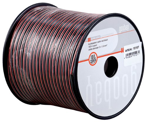 Wentronic LSK 2X0.5 Lautsprecherkabel 100 m Spule ((Querschnitt 2x 0,5 mm²)) rot/schwarz - 2