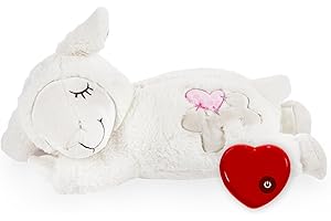 ALL FOR PAWS Kleiner Buddy Herzschlag Schaf, Welpenspielzeug mit Herzschlag Hundetrainingsspielzeug zur Linderung von Trennungsängsten Verhaltenshilf Schaf