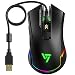 Produktbild VicTsing 7250 DPI Professional Gaming-Maus, RGB-Beleuchtung, mit Kabel, schwarz, Hintergrundbeleuchtung mit 16,8 Millionen verschiedenen Farben, Optische Gaming-Maus für Laptop, Computer, PC, mit 6 hochpräzisen, programmierbaren Tasten, 6 verstellbare dpi-Stufen für Windows 7/8/10/XP, Vista7/8, Linux 