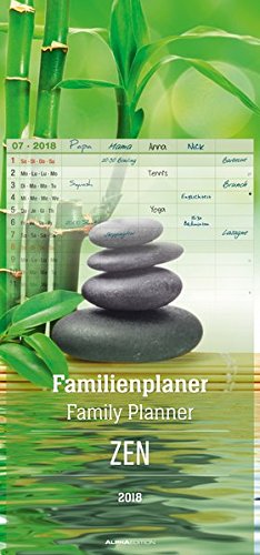 Familienplaner Zen 2018 - Familientermine / Familientimer (21 x 45) - 5 Spalten - Wandplaner