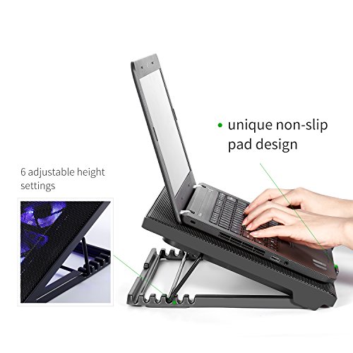 LESHP Laptop Notebook Kühler Cooler 12-16 Zoll Laptop Kühler Notebook Cooler Ständer Kühlpad Kühlmatte - 3