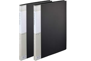Comix A4 Display Books 30 Pocket Folders with Plastic Sleeves, Black Presentation Project Folder, Poly File-Folder Used for Storing Document and Certificate (Pack of 2)