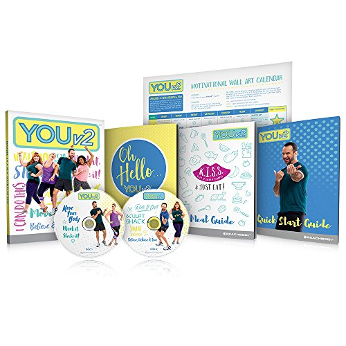 Beachbody youv2 Principiante Salud y Fitness Workout DVD Programa y guía de Comida