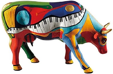Cow statue "Cow Parade". Model "Moosicowly Speaking". Length 28 cm, height 18 cm