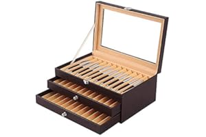 Maestrorelojero Meister kolekcja Vitrina na 36 piór wiecznych z poliuretanu, kolor czarny