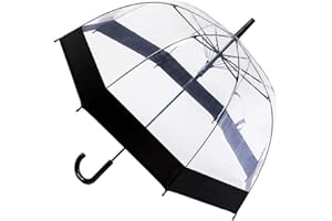 ThreeH Parapluie à bulles transparent Poignée facile à saisir Dôme robuste en plastique transparent Parapluie 8 côtes à ouverture automatique