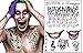 Price comparison product image The Joker Temporary Tattoos Suicide Squad Costume Halloween Fancy Dress Batman