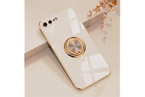 EYZUTAK Galwanizowane magnetyczne etui pierścieniowe, 360 stopni, z obrotem, metalowy uchwyt na palec, uchwyt samochodowy, miękki silikon, odporne na wstrząsy, pasuje do iPhone 7 Plus, iPhone 8 Plus,