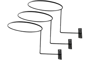 MERIGLARE 3pcs Metal Helmet Hook, Helmet Holder, Helmet Rack, Wall Mount for Motorcycle Helmet, Black, 04
