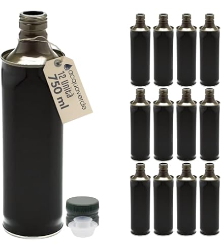 15 Lattine Per Olio Da 5 Litri In Banda Stagnata, Verdi Con Tappo Ermetico, Produzione Italiana Per Olio D'oliva