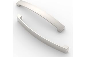 FURNIWARE 10 pezzi maniglia per armadio, Distanza tra i fori 160mm, maniglia ad arco per armadio da cucina, per porta dell'armadio da cucina, cassetto del comò da camera da letto,Nichel spazzolato