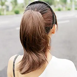 Generic Dark Brown : Claw clip short hair pony tail Slightly curved wig Fluffy pony tail #L04704